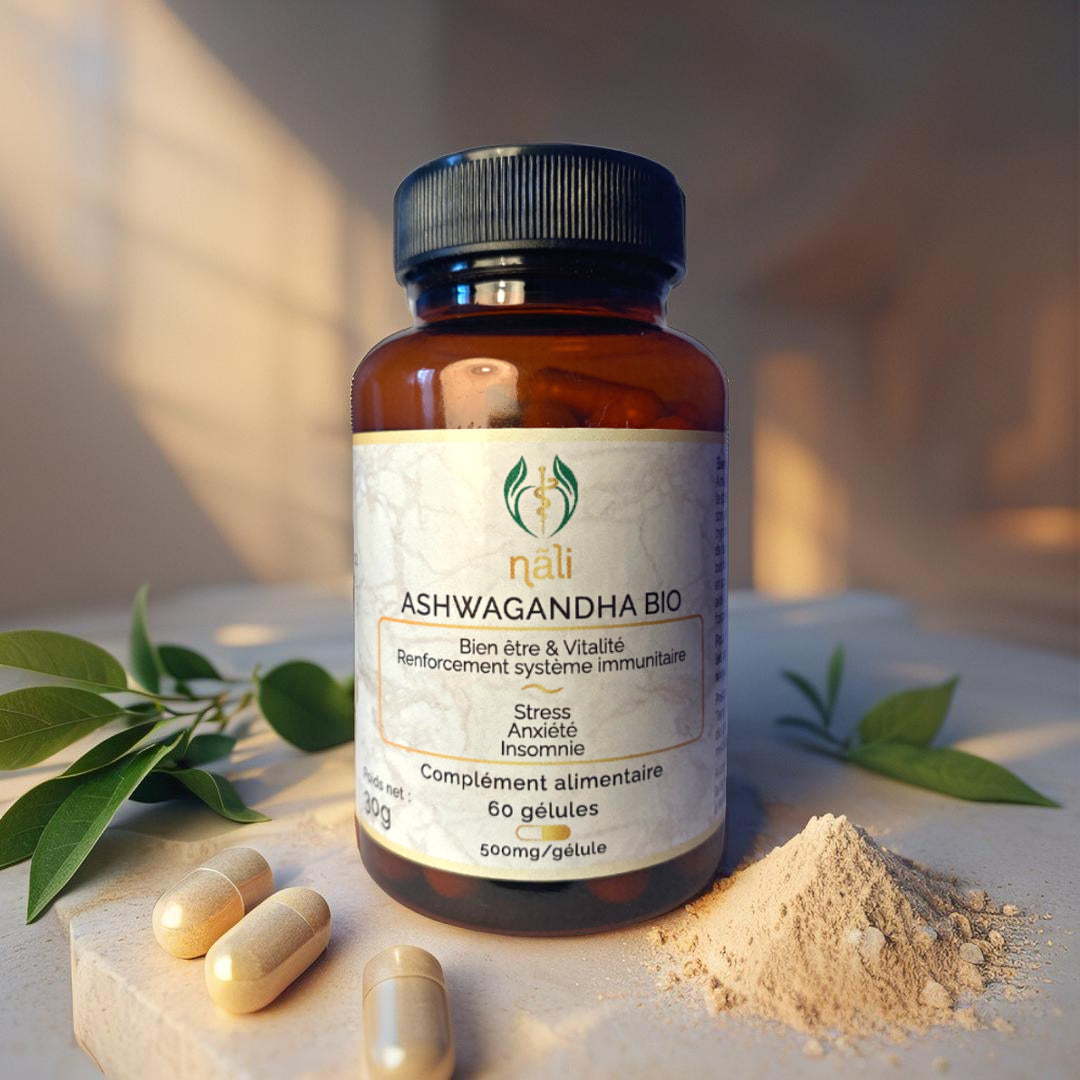 Ashwagandha Bio - Anti-Stress Naturel pour stopper Chute et stimuler Pousse de Cheveux