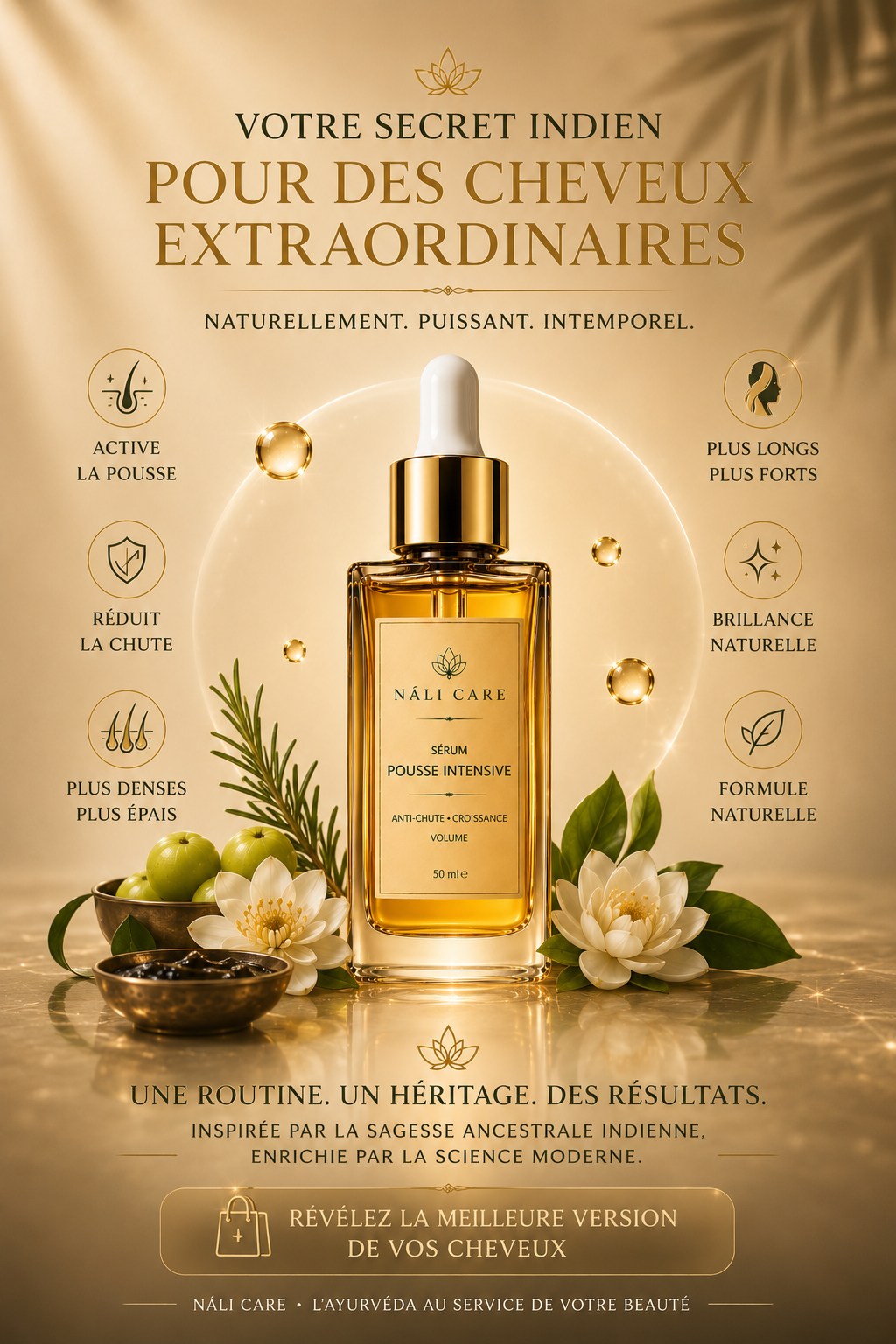 NĀLI HAIR RITUAL - Sérum Pousse Intensive & Volume