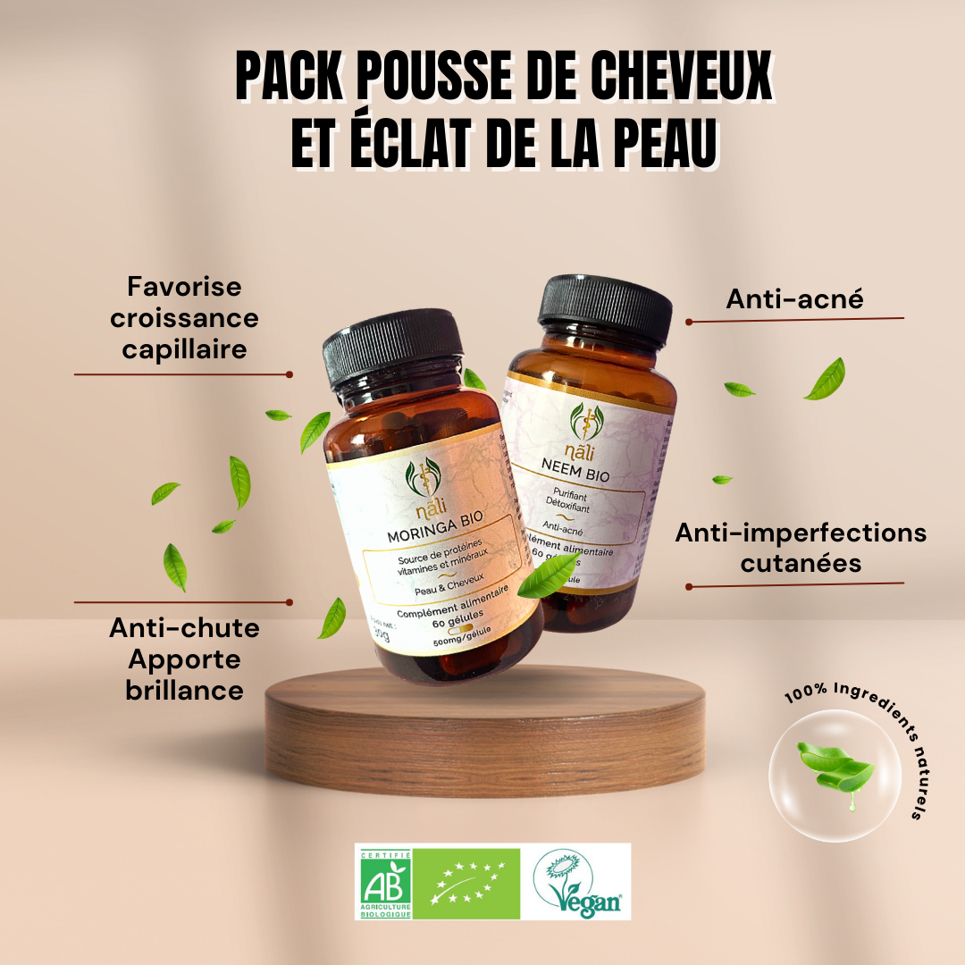 Combo Pousse Intensif Cheveux & Skincare - Cure 2 mois