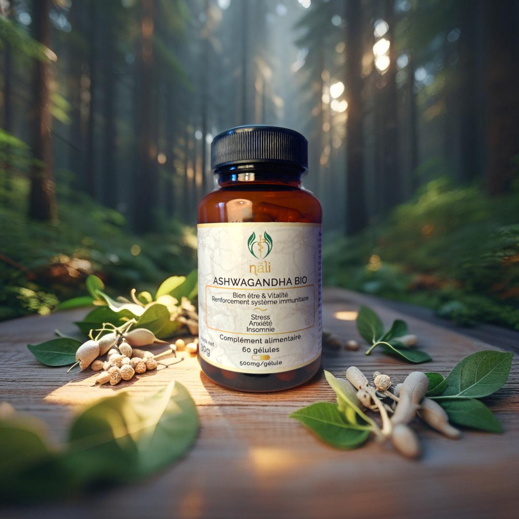 Ashwagandha Bio - Anti-Stress Naturel pour stopper Chute et stimuler Pousse de Cheveux