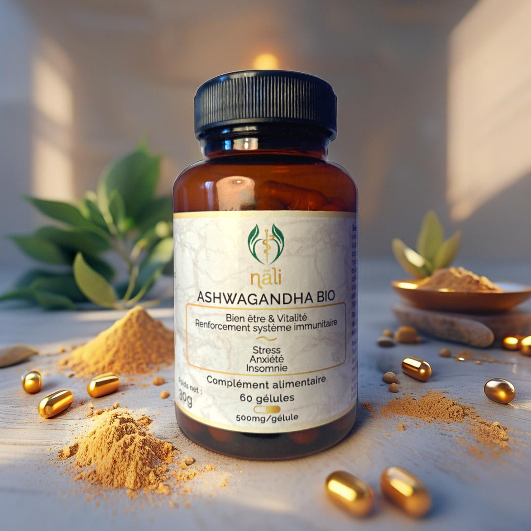 OFFRE SPÉCIALE 2X Ashwagandha Bio - Anti-Stress Naturel pour stopper Chute et stimuler Pousse de Cheveux