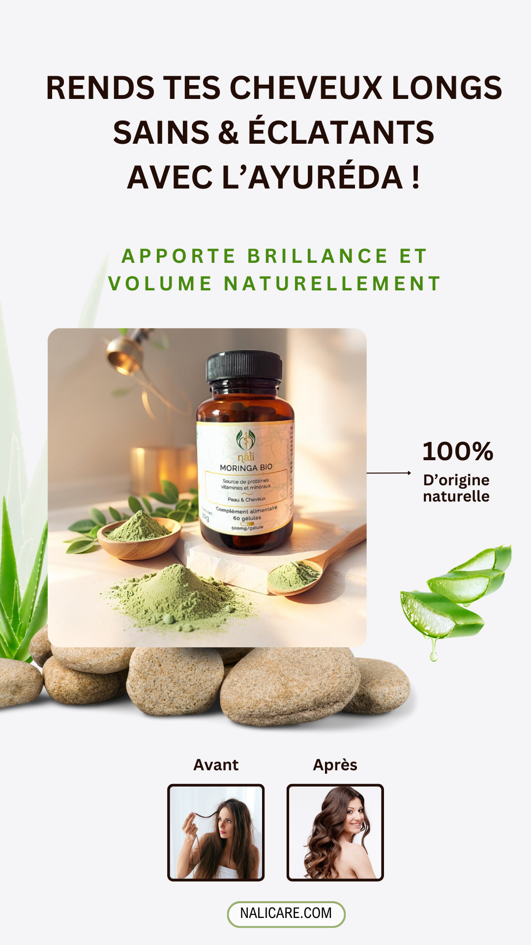 Moringa Bio Pousse de cheveux & peau zéro défaut