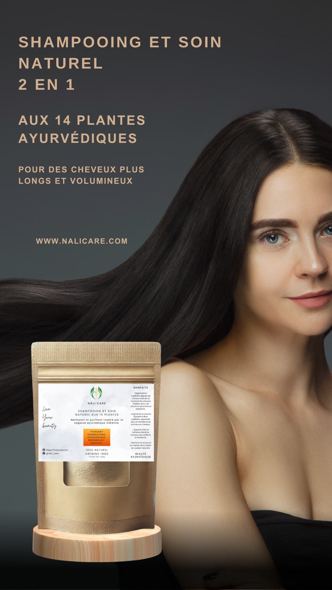 Shampooing et Soin Naturel 2 en 1 aux 14 plantes ayurvédiques